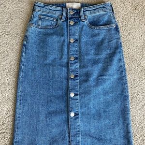 Everlane The Denim Button-Front Pencil Skirt